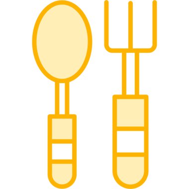 Yiyecek ve içecek ikonunun vektör illüstrasyonu