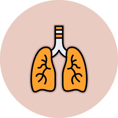 akciğer simgesi vektör illüstrasyonu