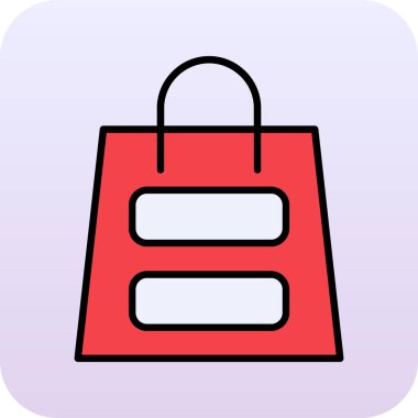 Alışveriş poşeti simgesi, vektör illüstrasyonu