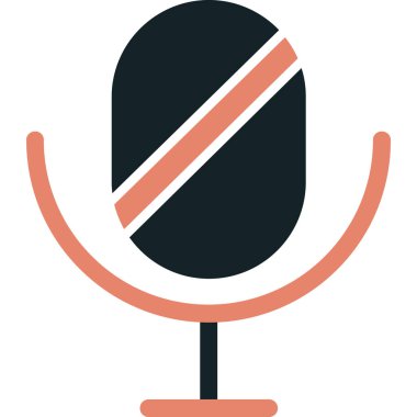 mikrofon düz simgesi, basit illüstrasyon