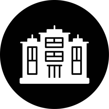 Bina. Web simgesi basit illüstrasyon