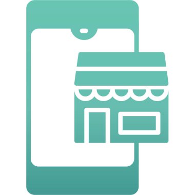 Çevrimiçi Alışveriş Vektörü Kabartma Simgesi Tasarımı