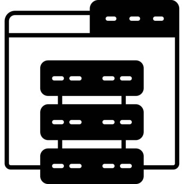 Sunucu. Web simgesi basit illüstrasyon