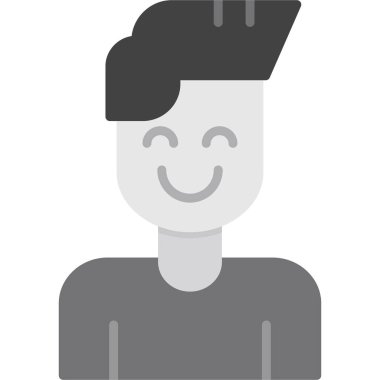 Beyaz arka plan vektör çizimi ile gülümseyen genç adam