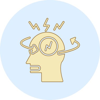 Bir beynin karikatür simgesinin vektör çizimi