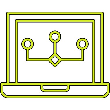 devre kartı simgesi olan dizüstü bilgisayar ekranı, özet biçimi