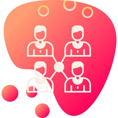 Çemberdeki insanların vektör çizimi.