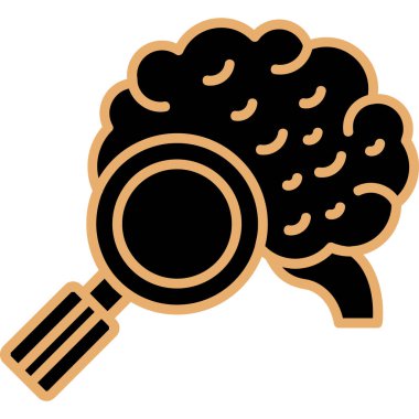 Beyaz arka planda izole edilmiş vektör karikatür beyni. Beyin simgesi çizimi.