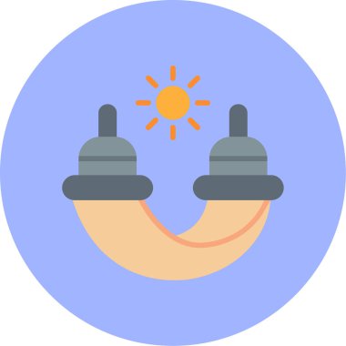 Plajın bir simgesinin vektör çizimi