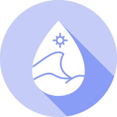 Damlaya damlaya damlaya mavi bir su damlası simgesinin vektör çizimi