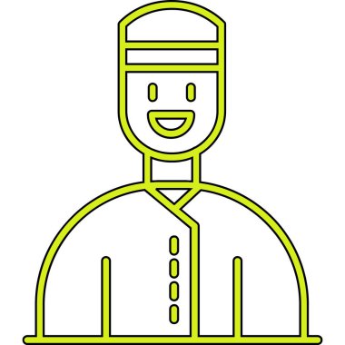 Atkı simgesi vektör illüstrasyon tasarımlı adam