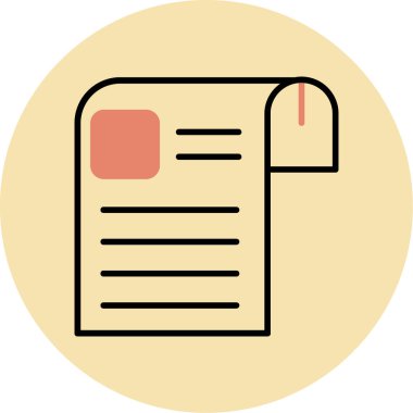 belge web simgesi, basit vektör illüstrasyonu