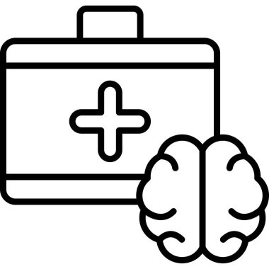 Beyin. Web simgesi basit illüstrasyon