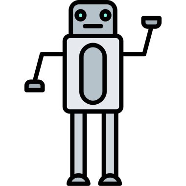 Robot simgesi. Robot teknoloji sembolü. izole vektör illüstrasyonu