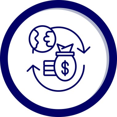 İş ve finans simgesinin vektör illüstrasyonu