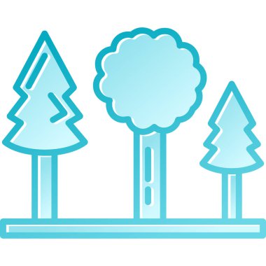 Orman ağacı ağaç simgesi - ana hatları biçiminde