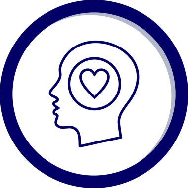 Kalp ikonlu kadın kafası.