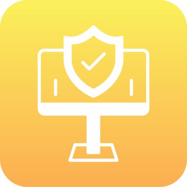 Kalkanda işaret simgesi var. Sarı arkaplanda izole edilmiş vektör illüstrasyonu