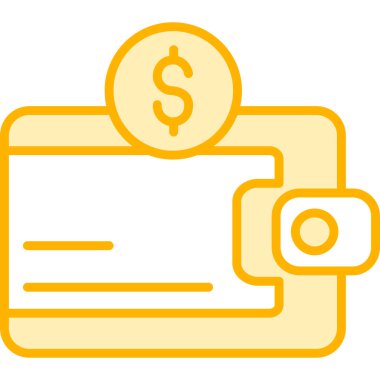 Dolar parası düz simgesi, vektör illüstrasyonu