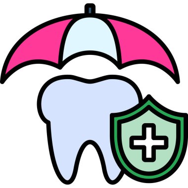 diş koruma ağı simgesi basit illüstrasyon vektörü