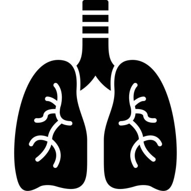 Akciğer ikonu. Web tasarımı için basit akciğer vektör logosu çizimi