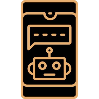 robot. Web simgesi basit illüstrasyon