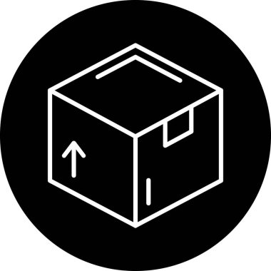 Bir kutu simgesinin vektör illüstrasyonu