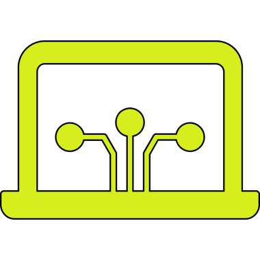 Bir dizüstü bilgisayarın bulmacalı vektör simgesi