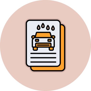 araba sigortası ikonu vektör illüstrasyonu