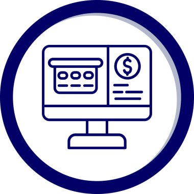 Monitör. Web simgesi basit illüstrasyon