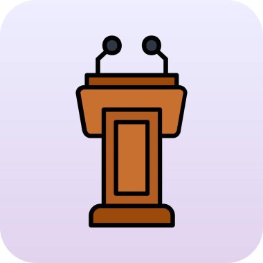 Konuşmacı. Web simgesi basit illüstrasyon