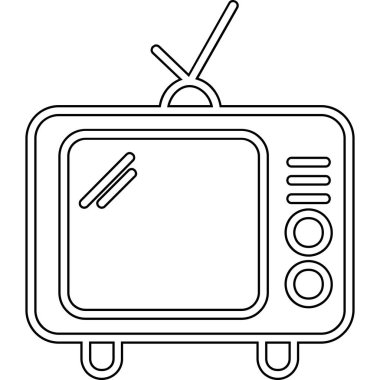 TV vektör simgesi. beyaz arkaplan televizyonunda izole edilmiş ana hat vektör simgesi.