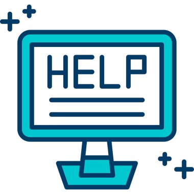 yardım web renk vektörü simgesi