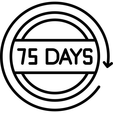 Haftanın günleri simgesi, vektör illüstrasyonu