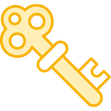 Sarı çizgi film anahtarının vektör çizimi