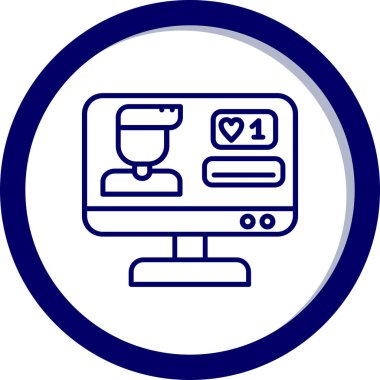 Kalp. Web simgesi basit illüstrasyon