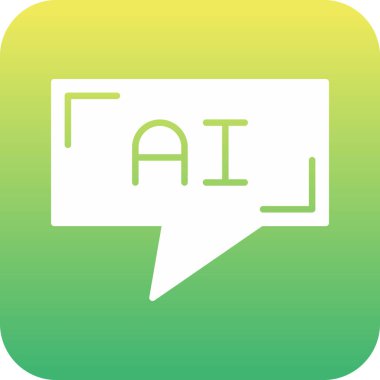 Yapay Zeka simgesi, vektör illüstrasyonu