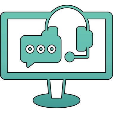 Çağrı merkezi servis simgesi. ana hat destek merkezi servis vektör rengi düz izole