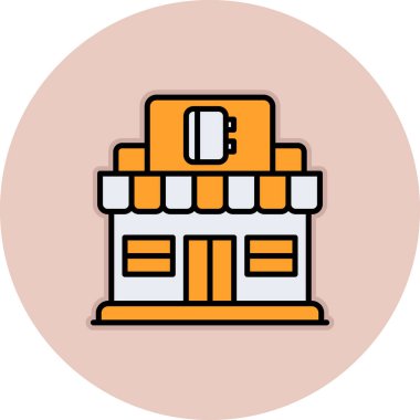 Bina. Web simgesi basit illüstrasyon