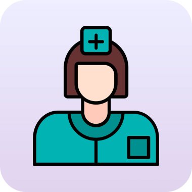 Hemşire simgesi, vektör illüstrasyonu