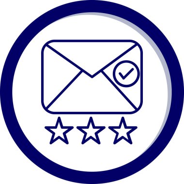 Zarf simgesi olan bir yıldızın vektör çizimi, en iyi servis