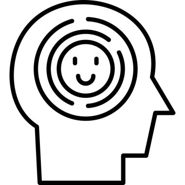 İnsan kafa simgesi vektör illüstrasyonu