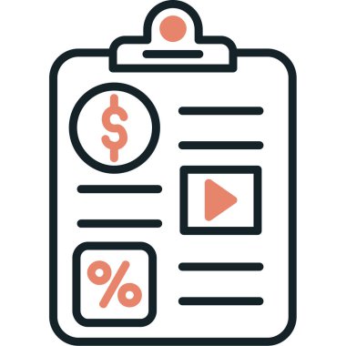 finansal rapor simgesi vektör illüstrasyonu