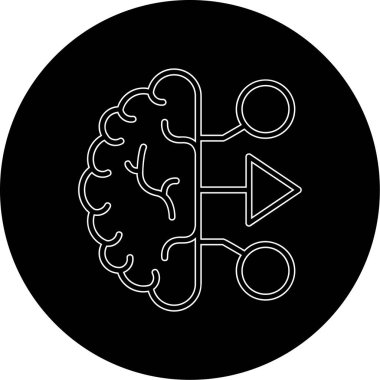 beyin ikonu vektör illüstrasyonu