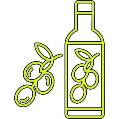 Şişe ve meyve suyu ikonu. özet vektörü