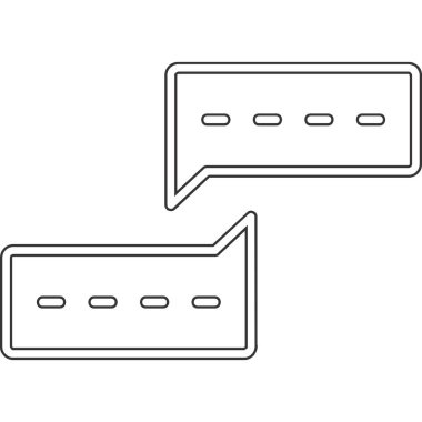 Sohbet simgesi seti. Taslak tarzı. Vektör simgesi. beyaz arkaplanda izole.
