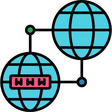 küresel ağ. Web simgesi vektör illüstrasyonu