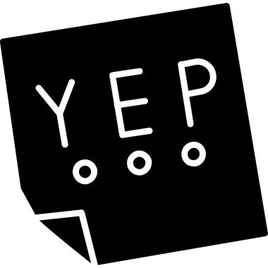 evet ikon vektörü. Beyaz arkaplanda siyah vektör simgesi izole edildi Evet ve beyaz arkaplanda mesaj.