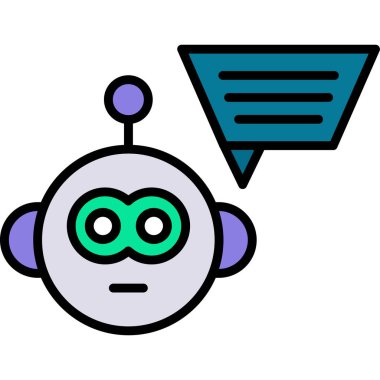 Sohbet simgesi rengi dış hat vektörü