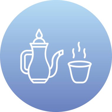 Çay fincanı ikonu. Basit resimleme